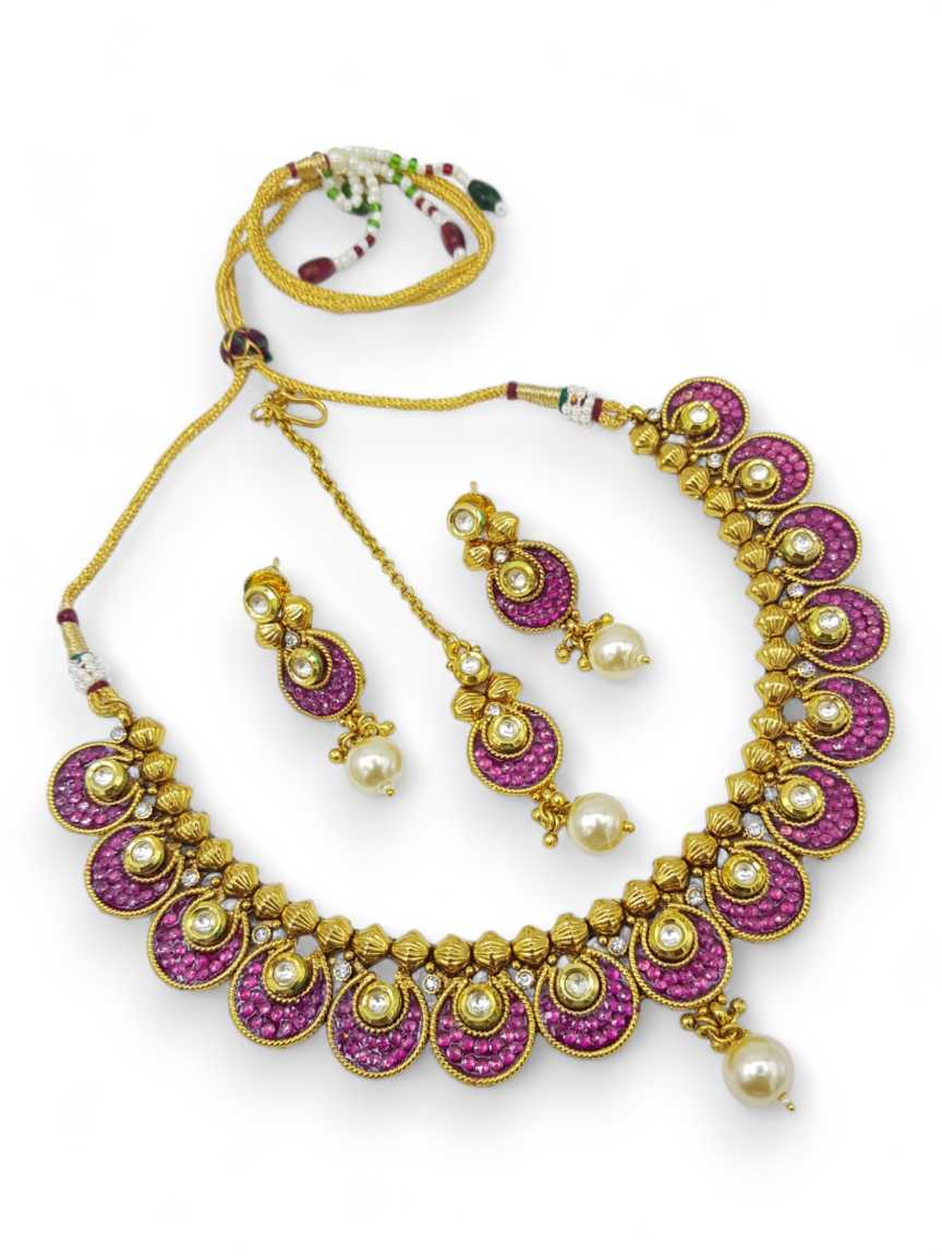 checkered_polki-necklace_earring-NLCK13544RNHG