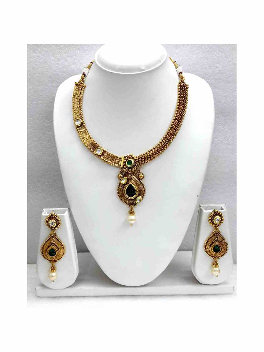checkered_polki-necklace_earring-NLCK13690EMHG