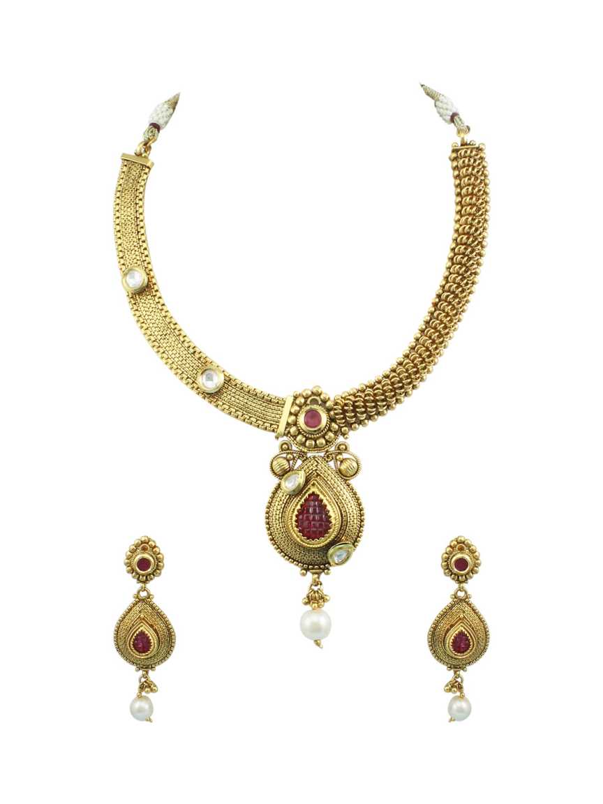 checkered_polki-necklace_earring-NLCK13690RBHG