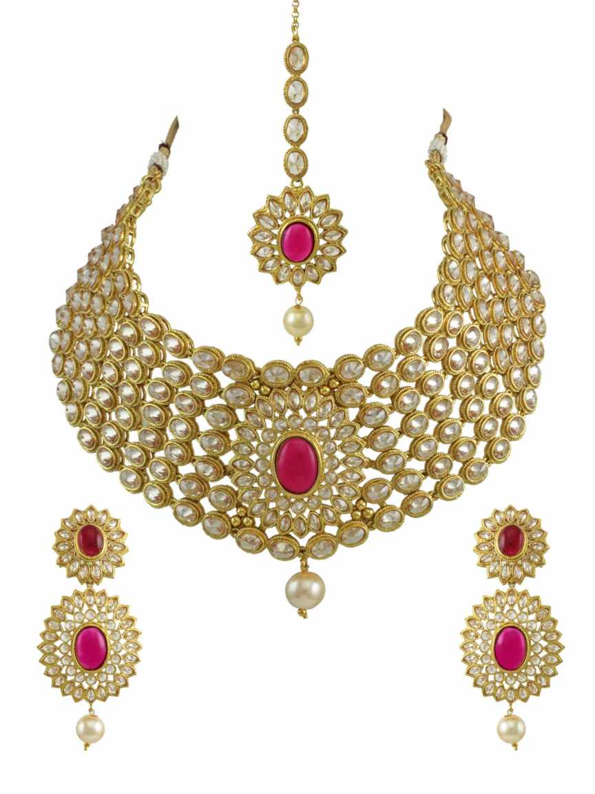 checkered_polki-necklace_earring-NLCK14594RNHG