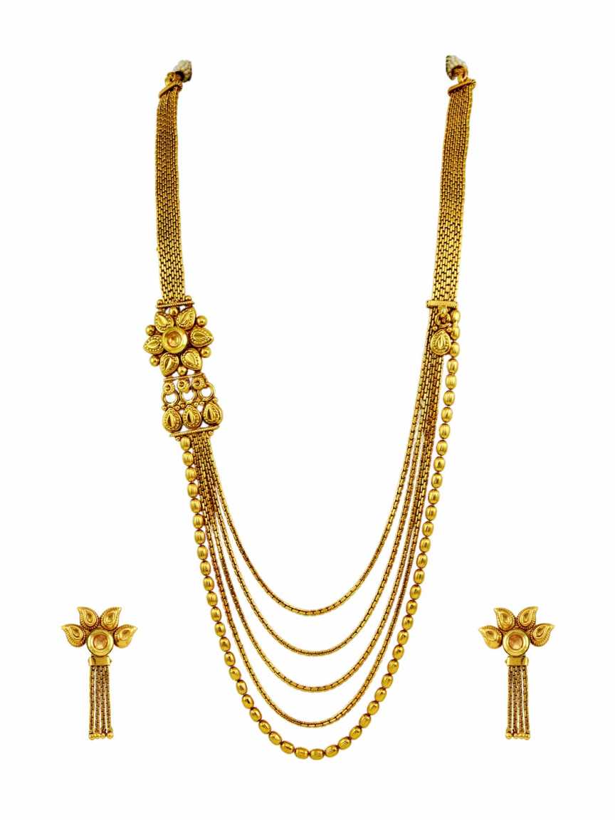 NECKLACE EARRING in CHECKERED POLKI Style | Design - 14611