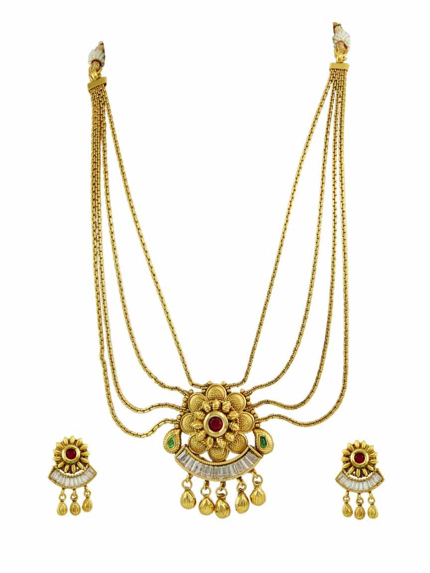 checkered_polki-necklace_earring-NLCK14612RBHG