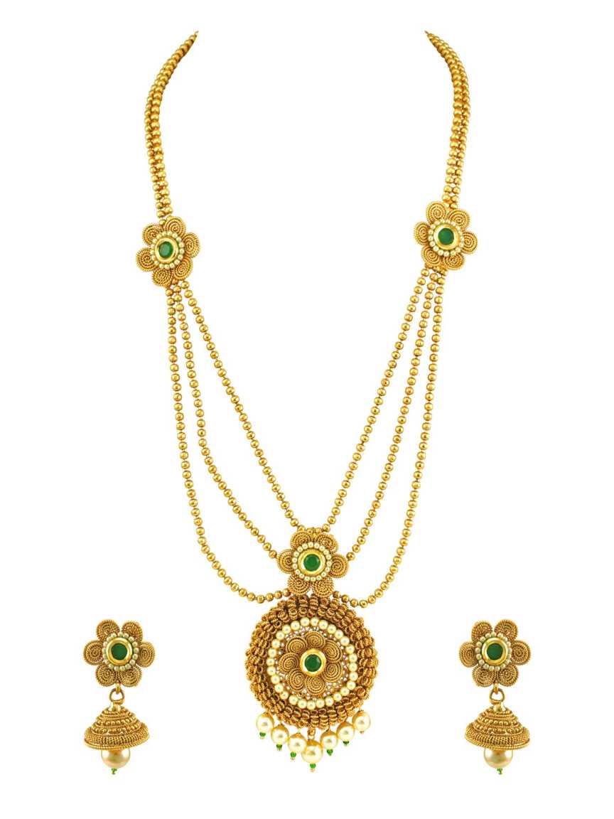 checkered_polki-necklace_earring-NLCK15017EMHG