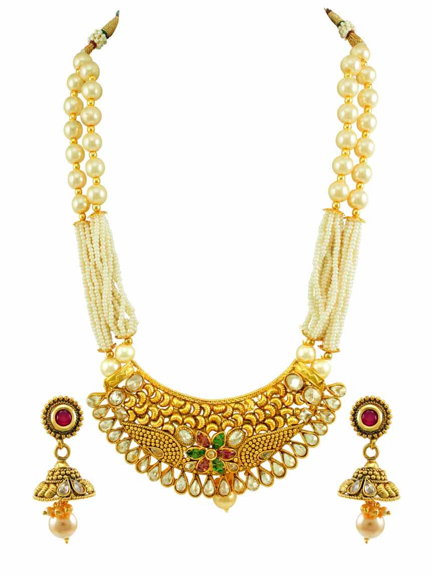 checkered_polki-necklace_earring-NLCK15085REHG