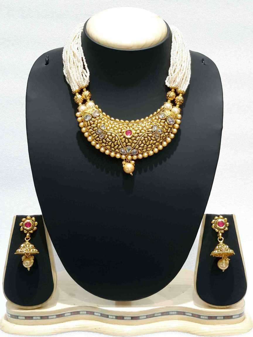 checkered_polki-necklace_earring-NLCK15088RNHG