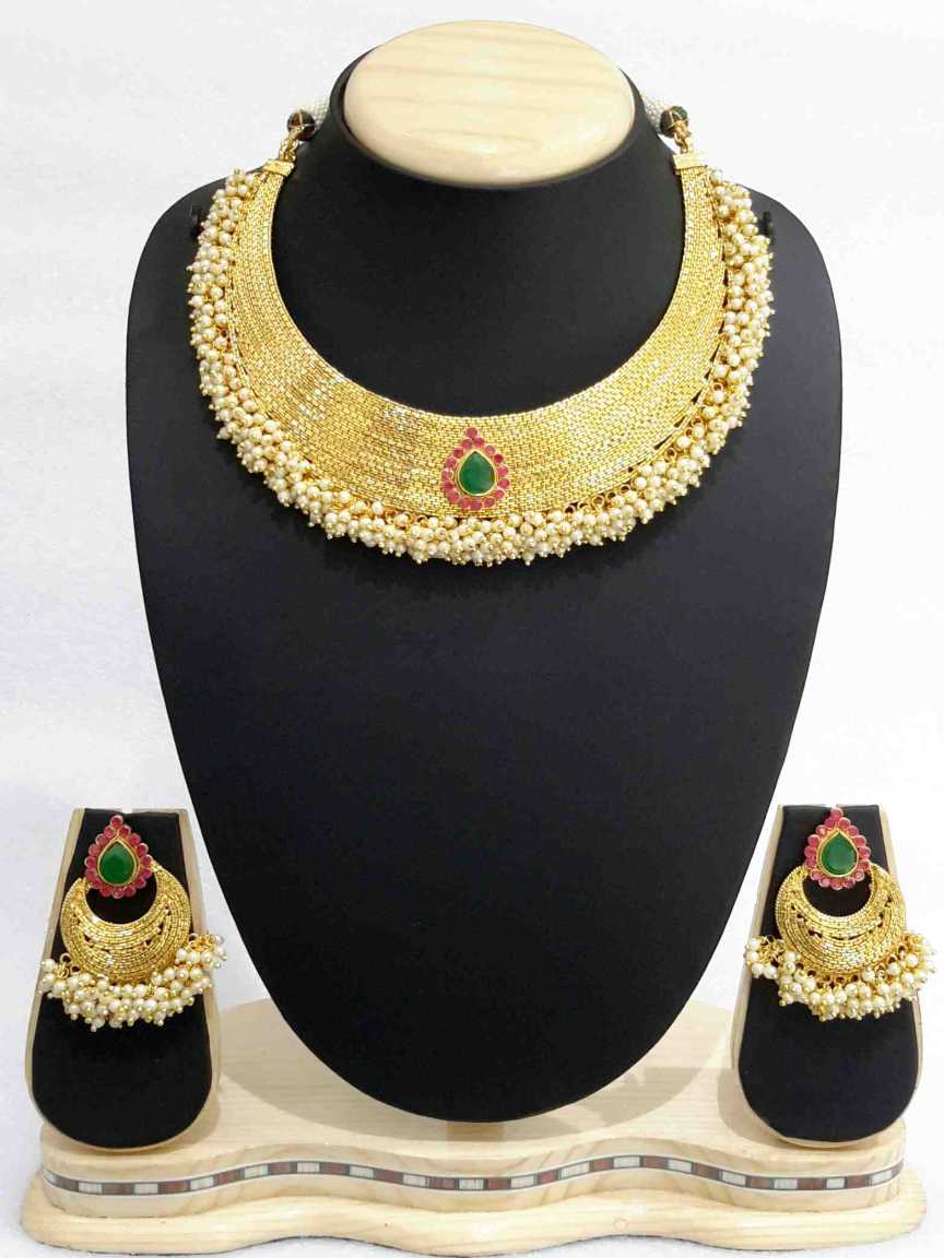 checkered_polki-necklace_earring-NLCK15110REHG