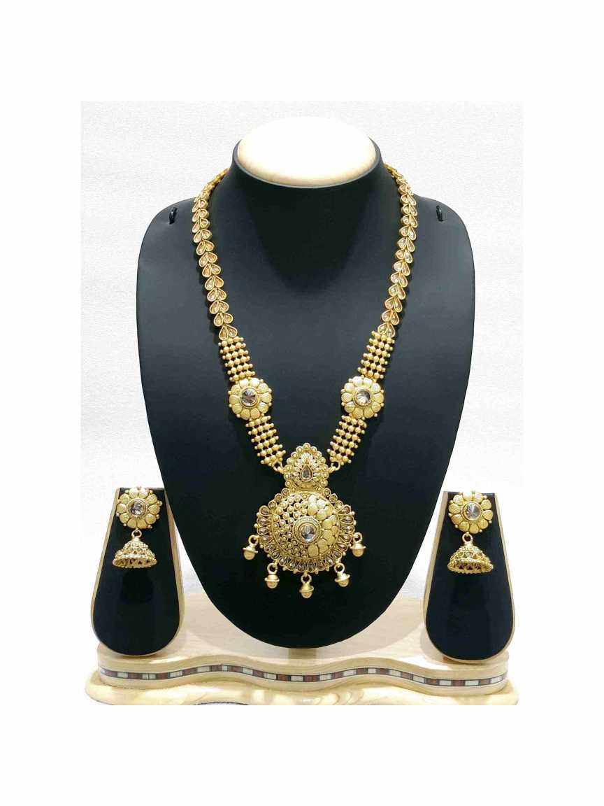 NECKLACE EARRING in CHECKERED POLKI Style | Design - 15230