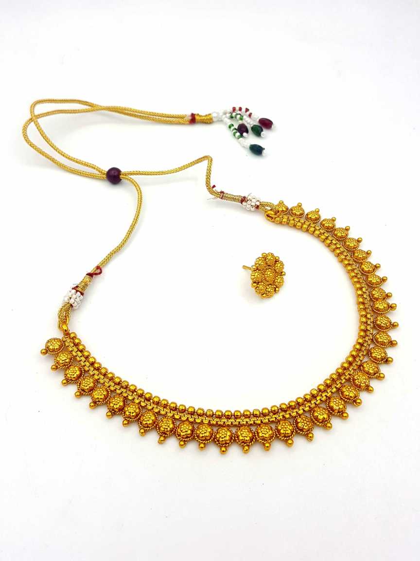NECKLACE EARRING in CHECKERED POLKI Style | Design - 18221