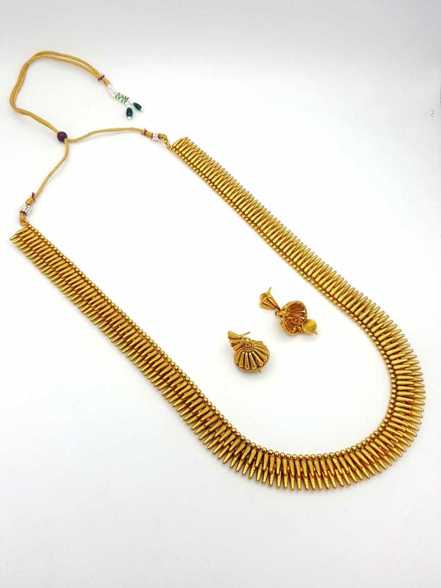 NECKLACE EARRING in CHECKERED POLKI Style | Design - 18287