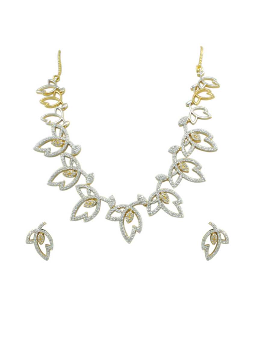 NECKLACE EARRING in CZ AD AMERICAN DIAMOND Style | Design - 11782