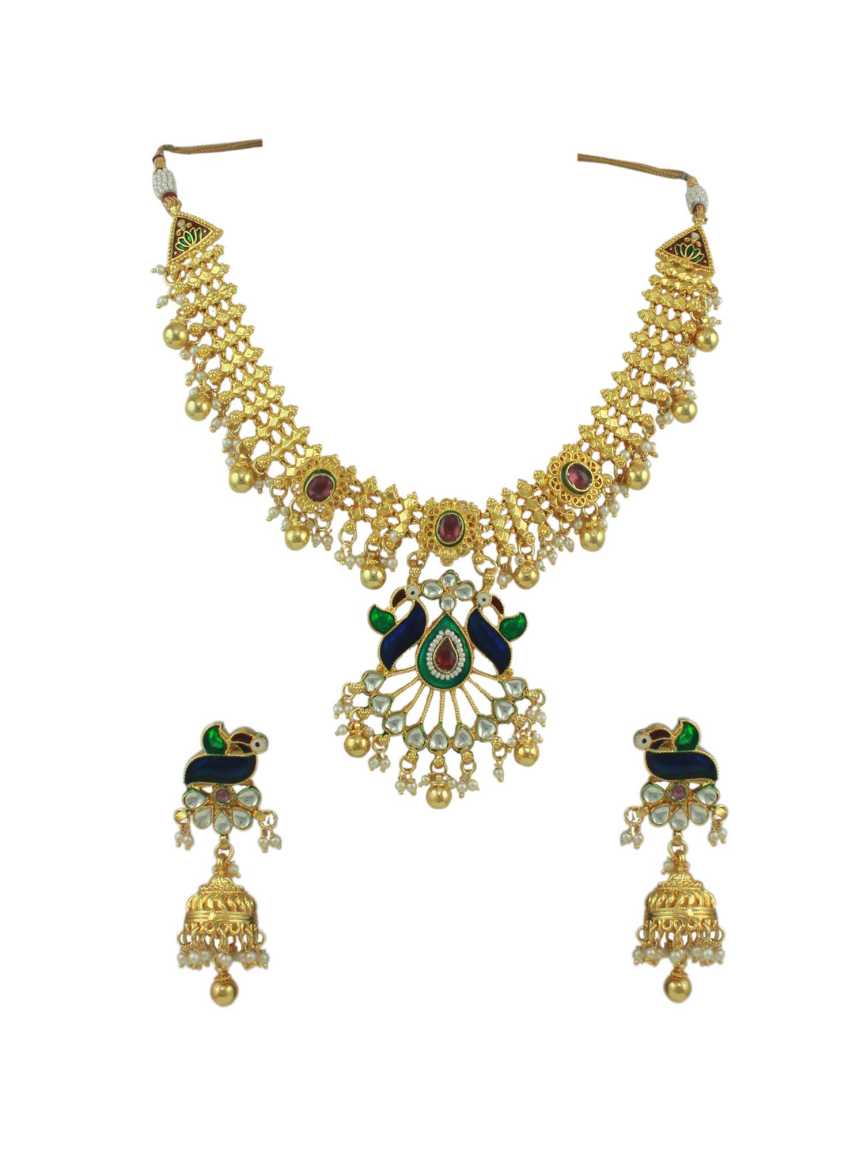 NECKLACE EARRING in JADAU KUNDAN Style | Design - 10994
