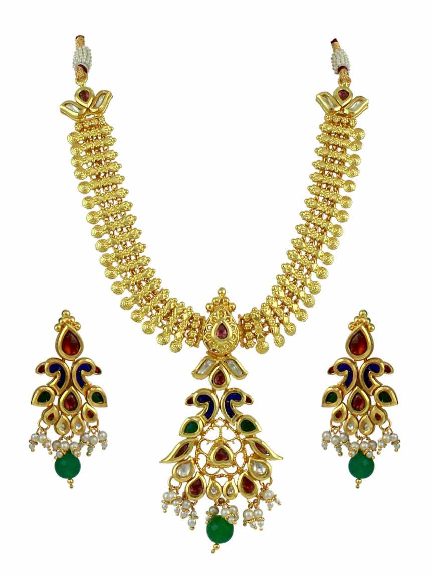 NECKLACE EARRING in JADAU KUNDAN Style | Design - 10995