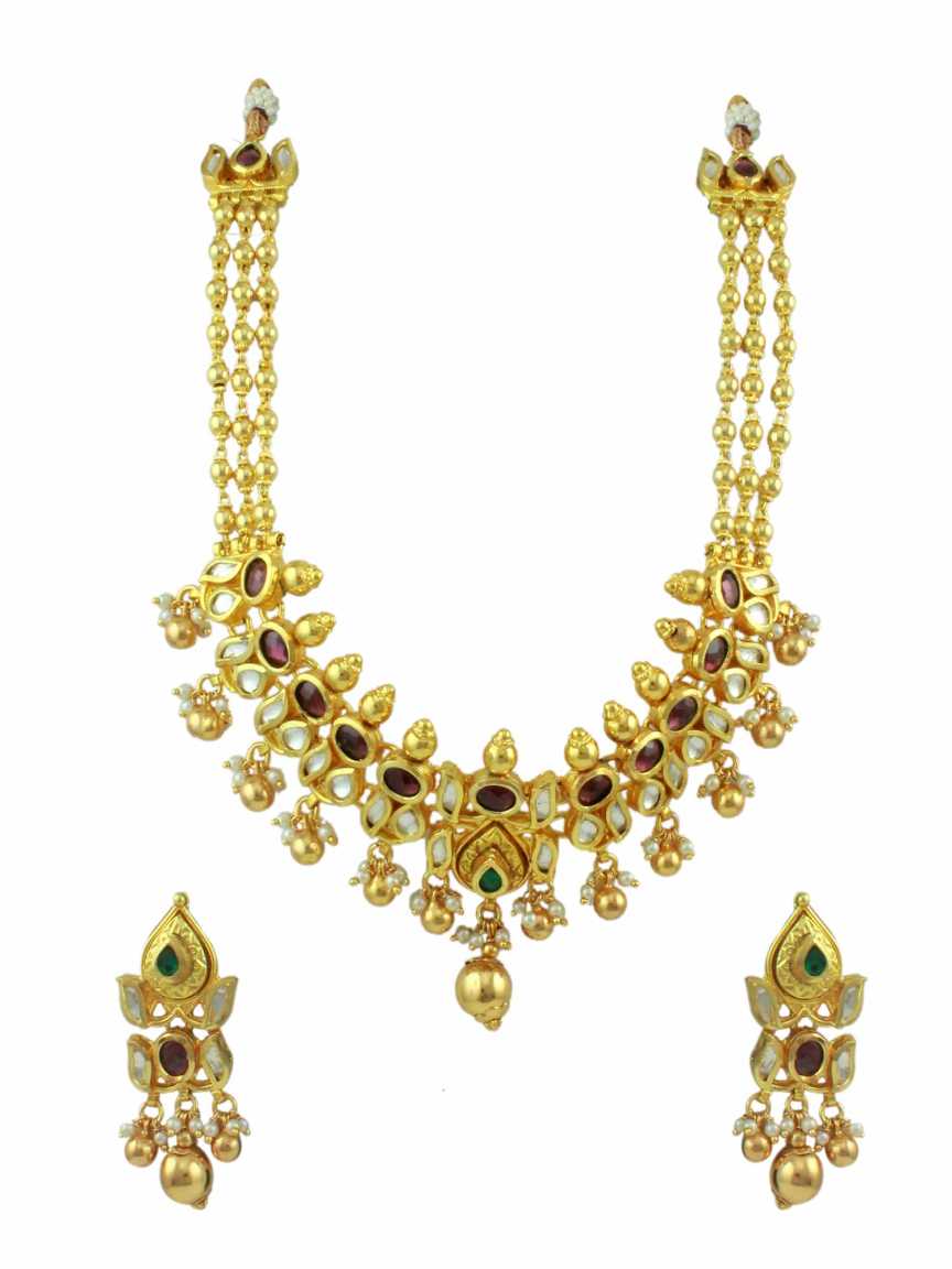 NECKLACE EARRING in JADAU KUNDAN Style | Design - 11239