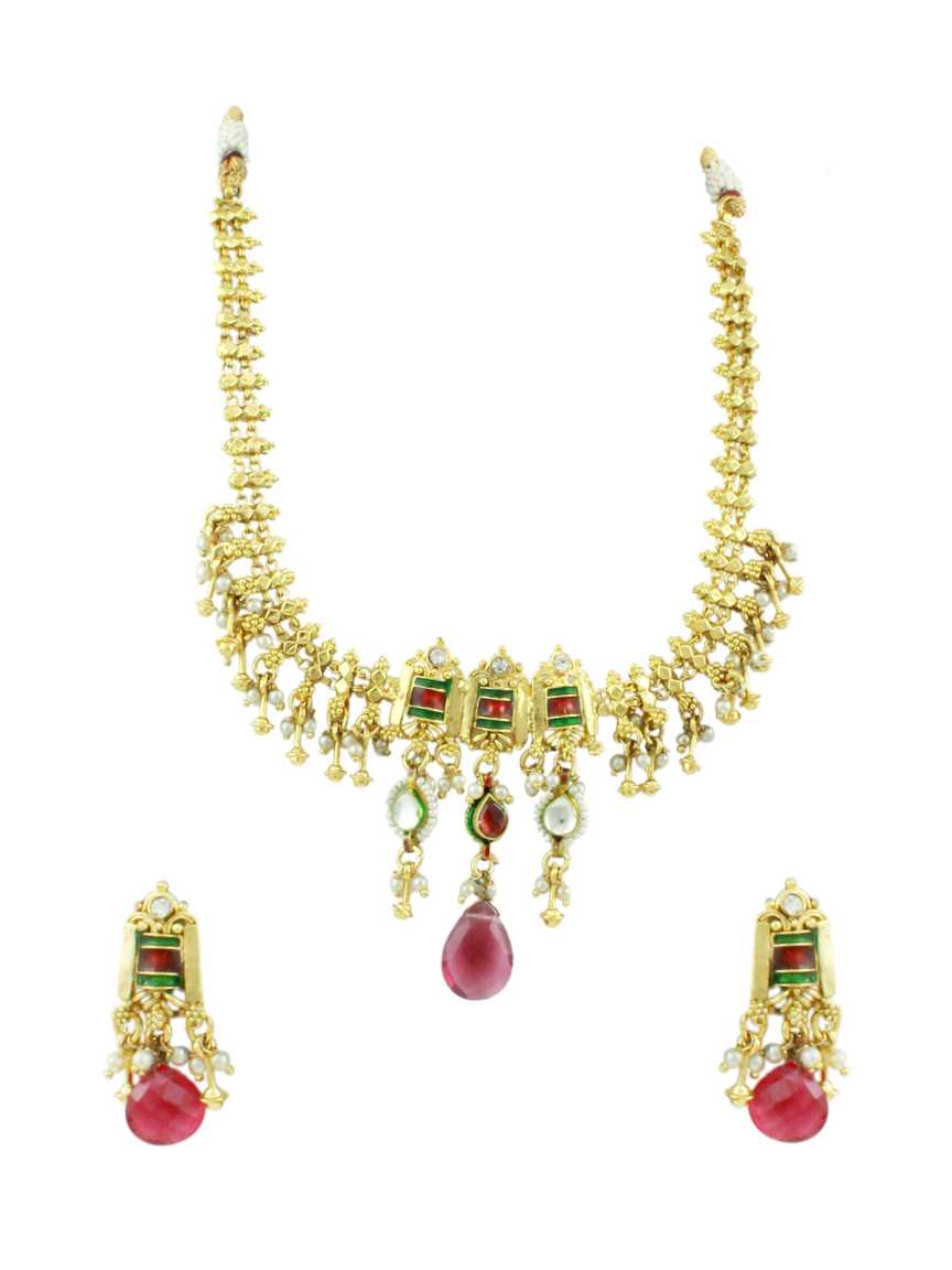NECKLACE EARRING in JADAU KUNDAN Style | Design - 11243