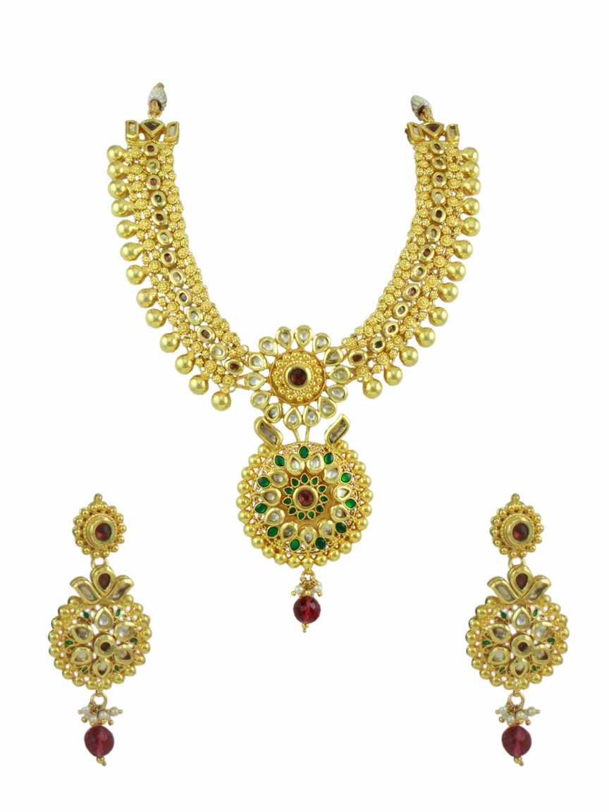 NECKLACE EARRING in JADAU KUNDAN Style | Design - 11271