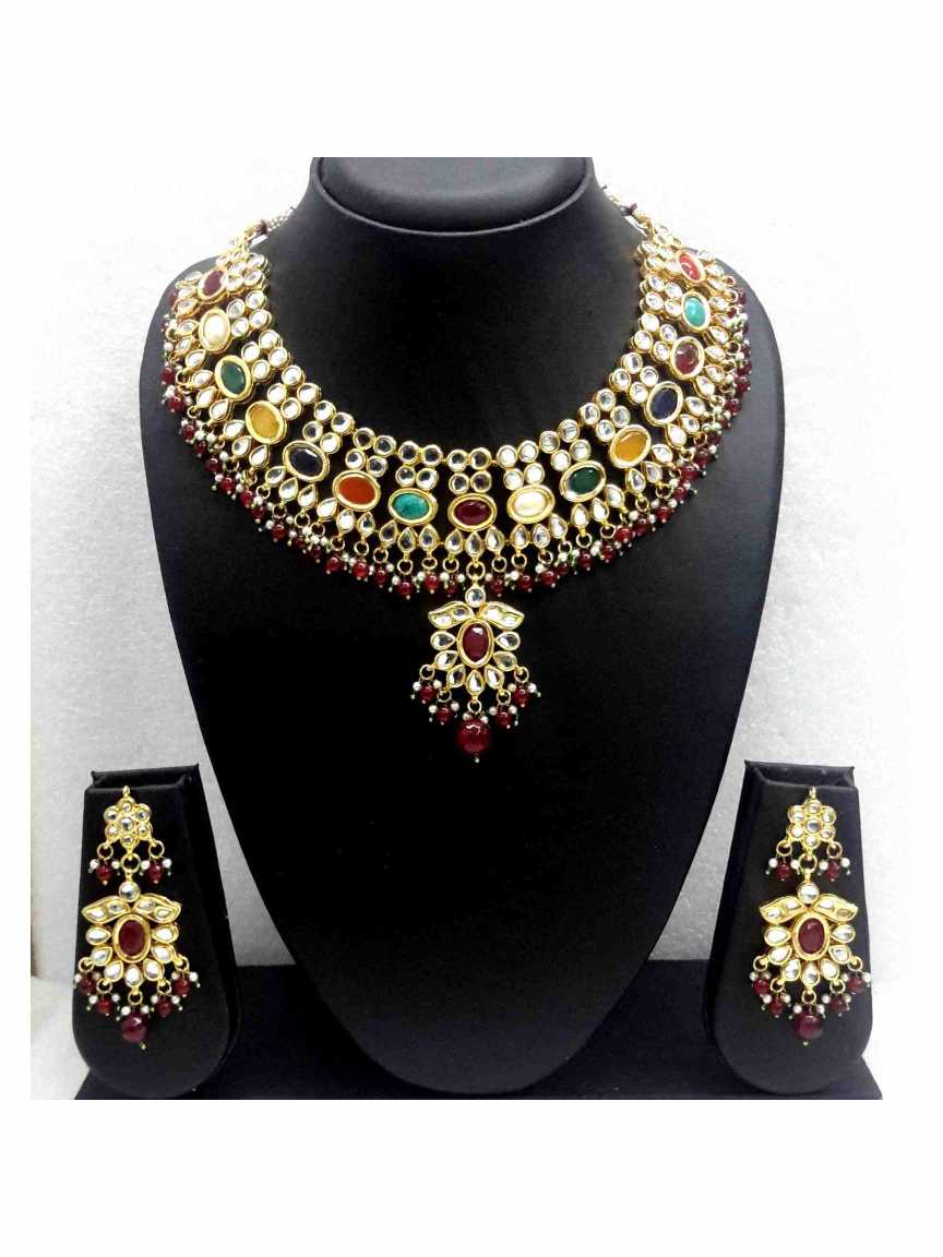 NECKLACE EARRING IN JADAU KUNDAN STYLE | DESIGN - 13445