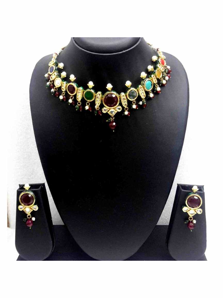NECKLACE EARRING in JADAU KUNDAN Style | Design - 13446
