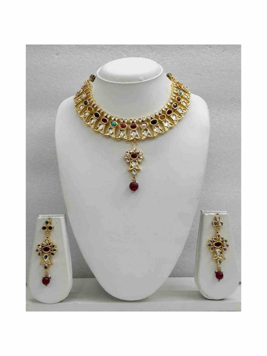 NECKLACE EARRING in JADAU KUNDAN Style | Design - 14487
