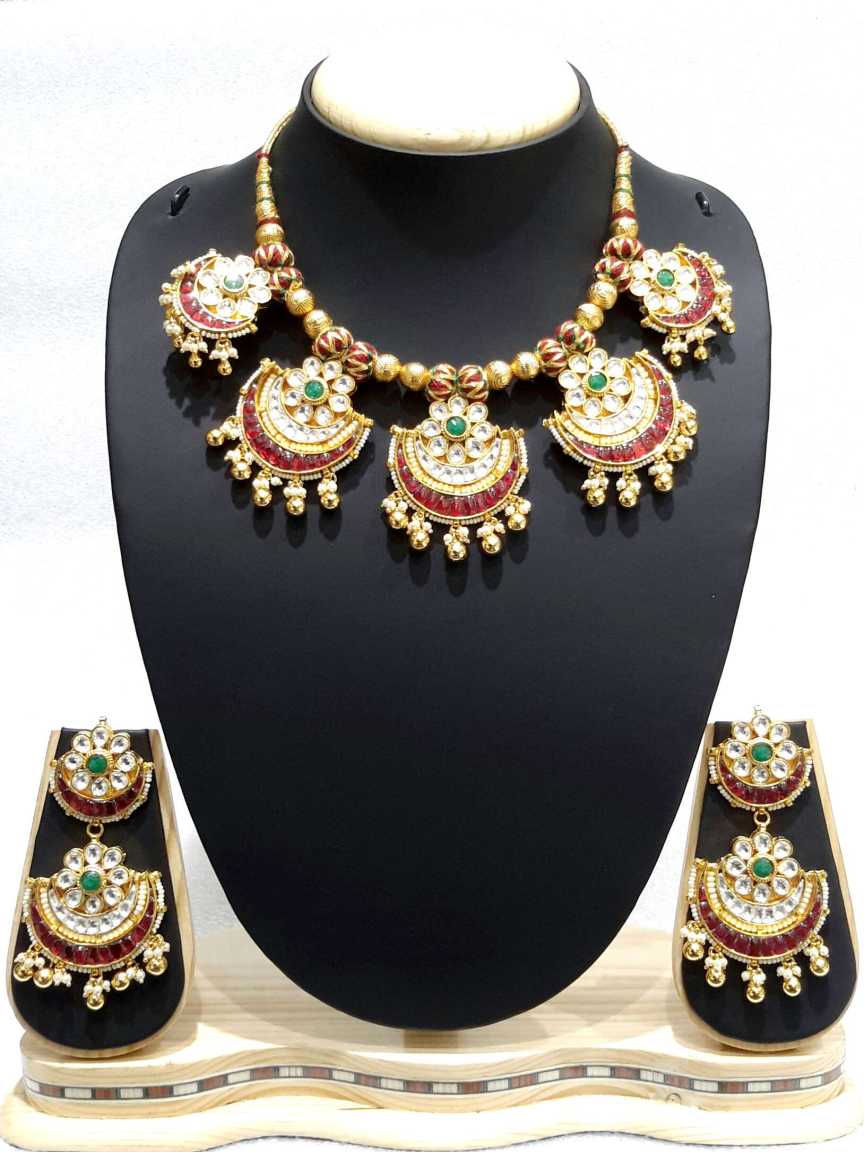 NECKLACE EARRING in JADAU KUNDAN Style | Design - 14948