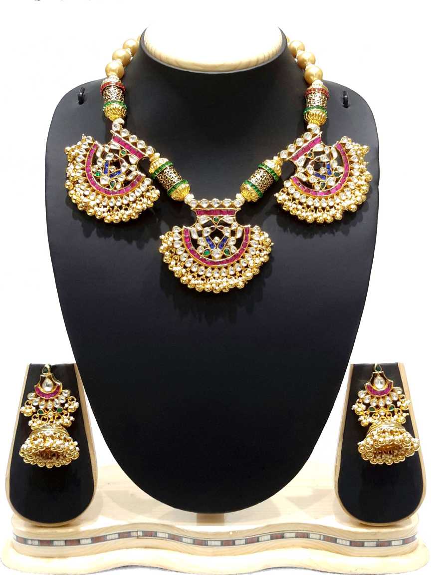 NECKLACE EARRING in JADAU KUNDAN Style | Design - 15057