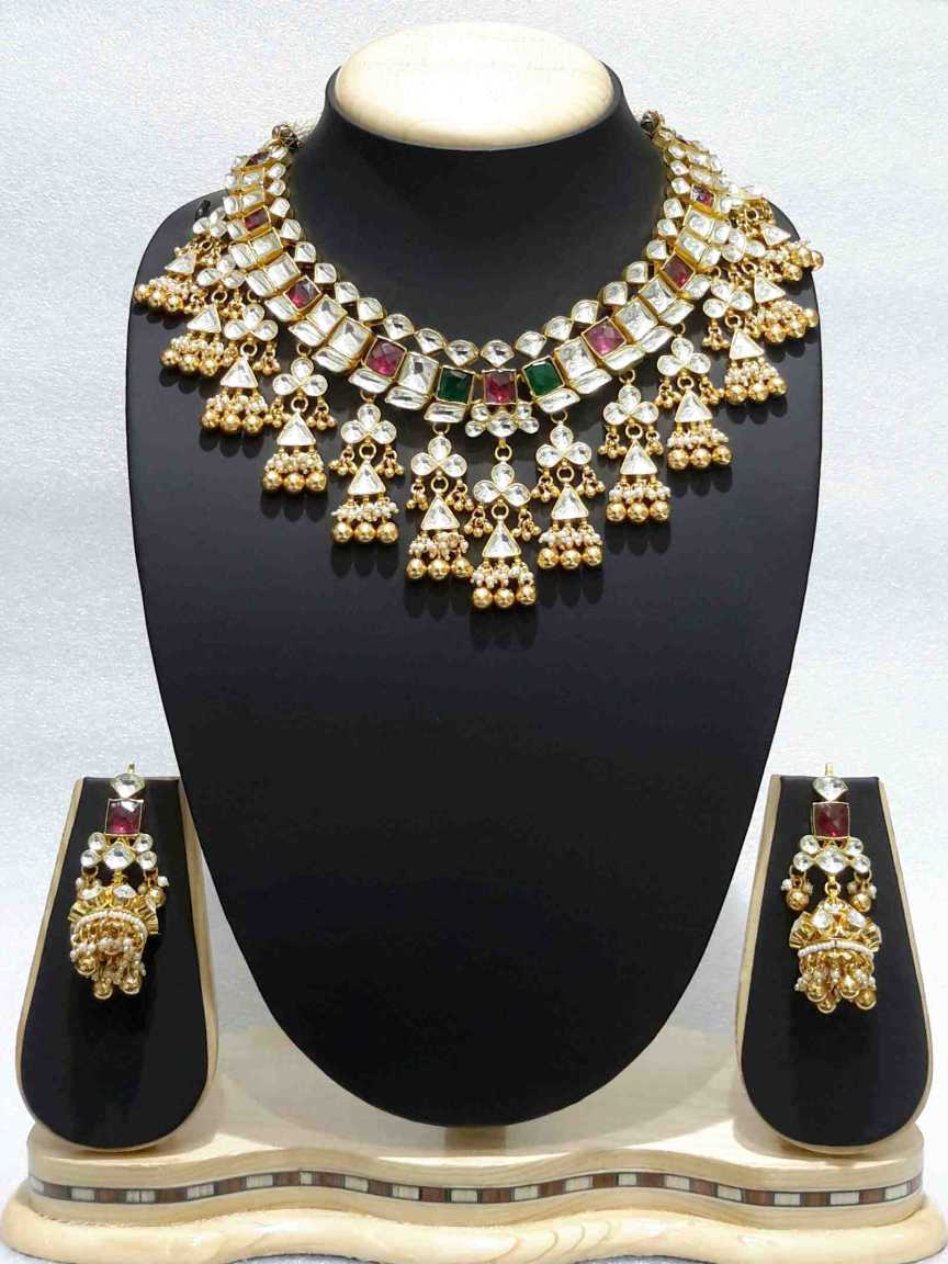 NECKLACE EARRING in JADAU KUNDAN Style | Design - 15253