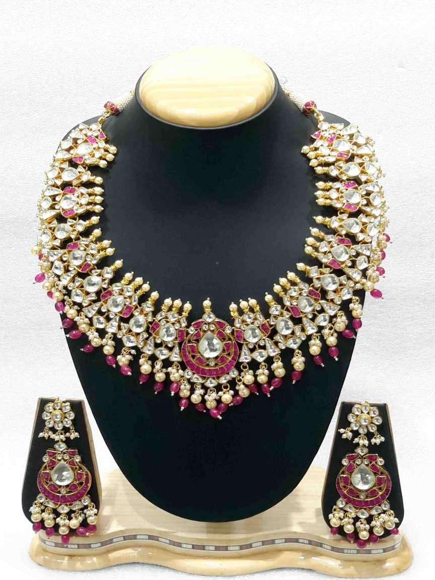 NECKLACE EARRING in JADAU KUNDAN Style | Design - 15747