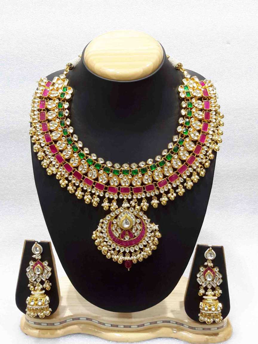 NECKLACE EARRING in JADAU KUNDAN Style | Design - 15749