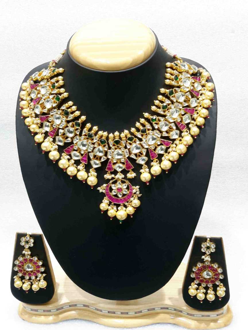 NECKLACE EARRING in JADAU KUNDAN Style | Design - 15750