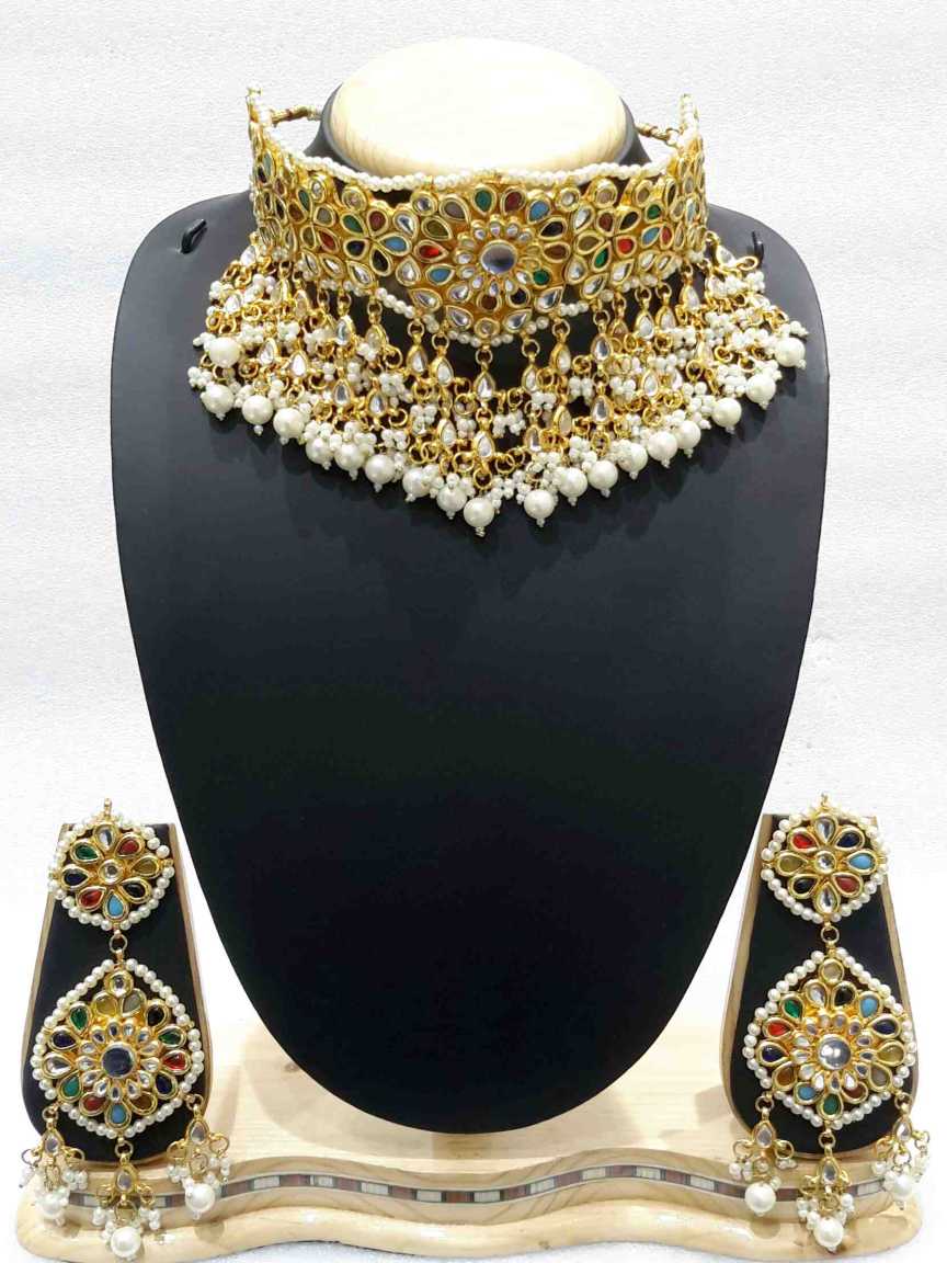 NECKLACE EARRING in JADAU KUNDAN Style | Design - 15855