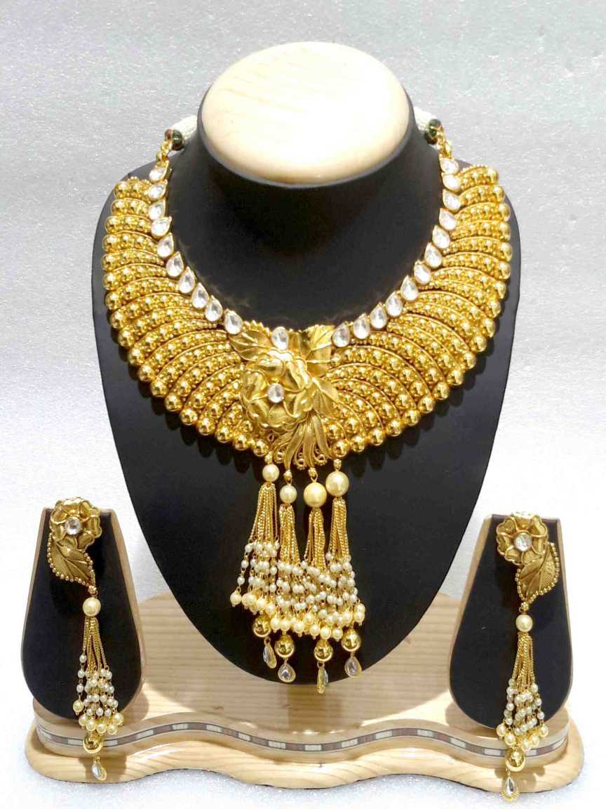 NECKLACE EARRING in JADAU KUNDAN Style | Design - 15909