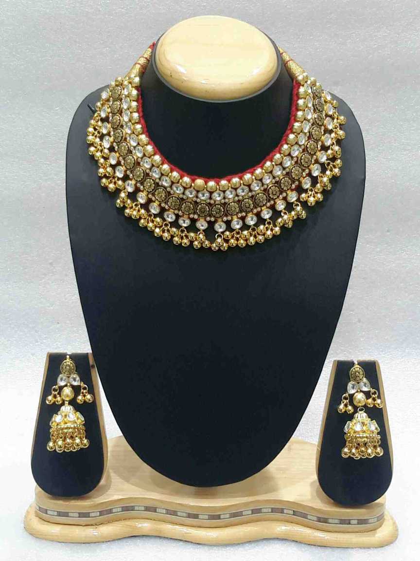 NECKLACE EARRING in JADAU KUNDAN Style | Design - 16088