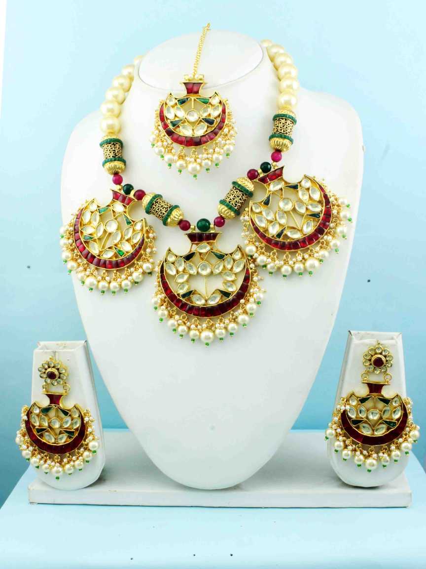 NECKLACE EARRING in JADAU KUNDAN Style | Design - 16218