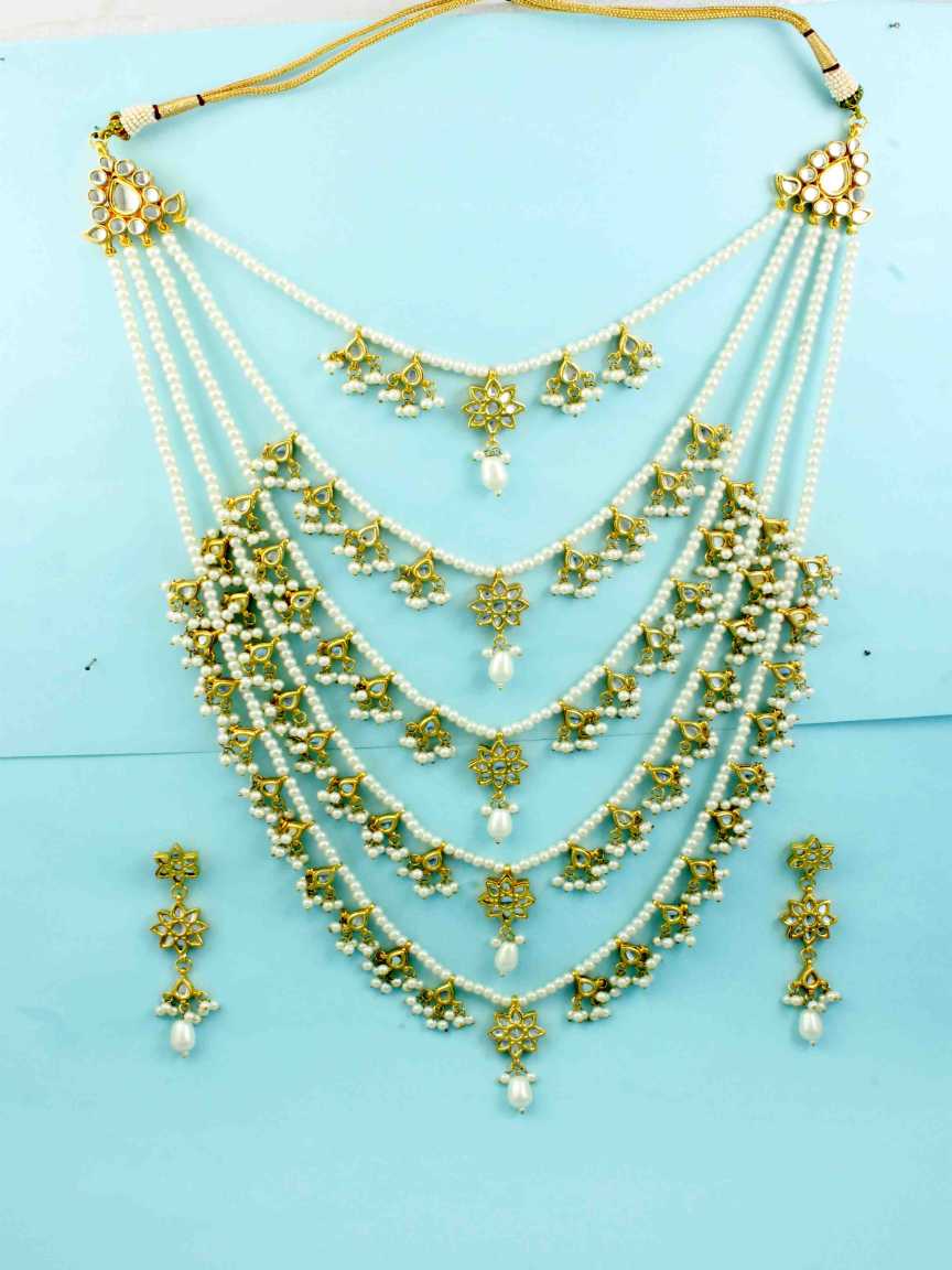 NECKLACE EARRING in JADAU KUNDAN Style | Design - 16222