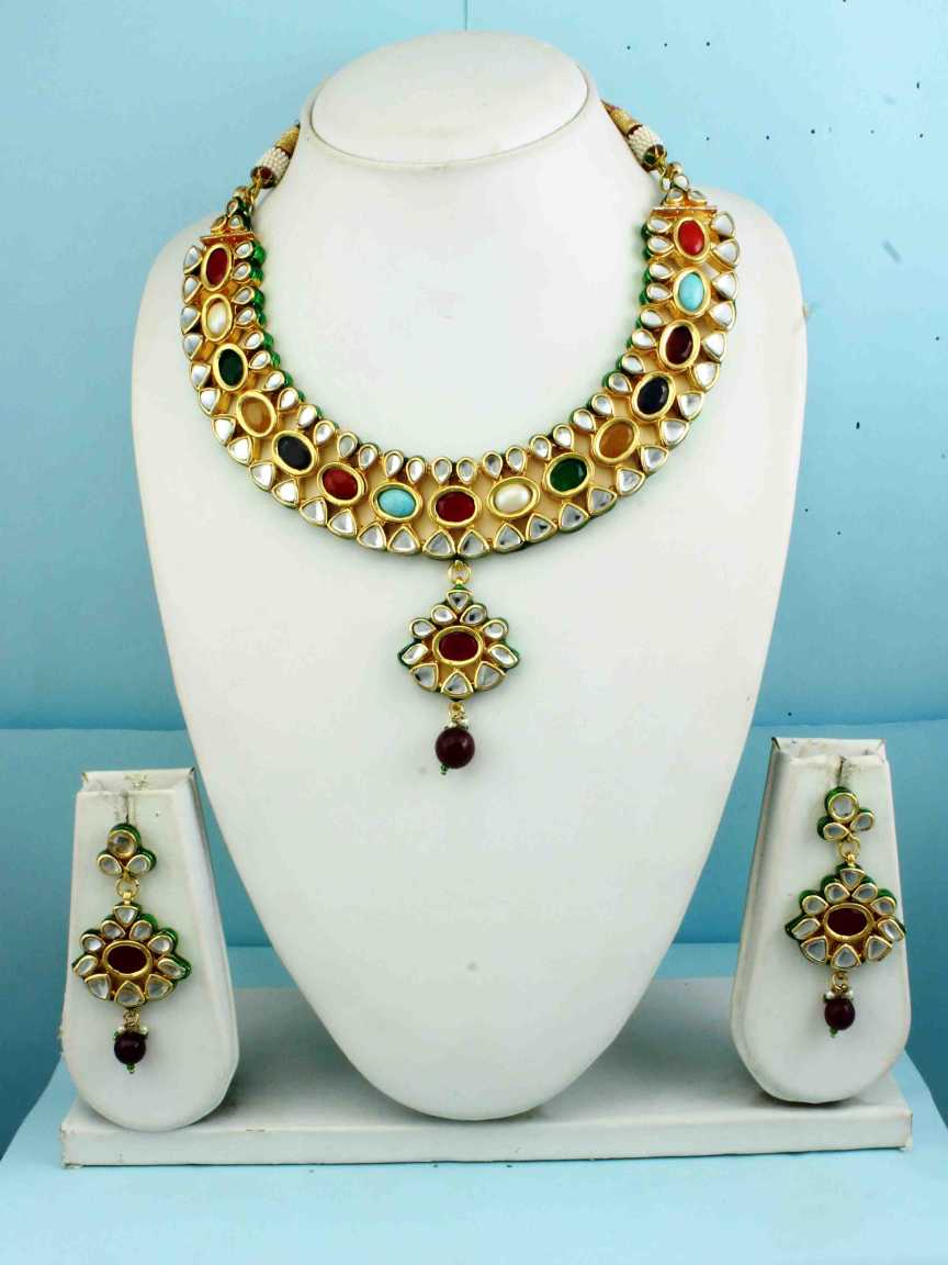 NECKLACE EARRING in JADAU KUNDAN Style | Design - 16260