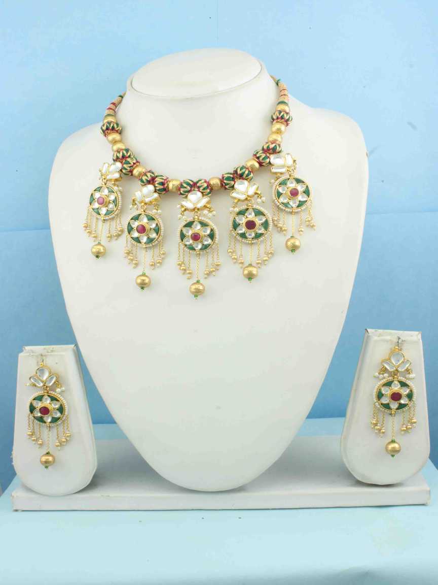 NECKLACE EARRING in JADAU KUNDAN Style | Design - 16356