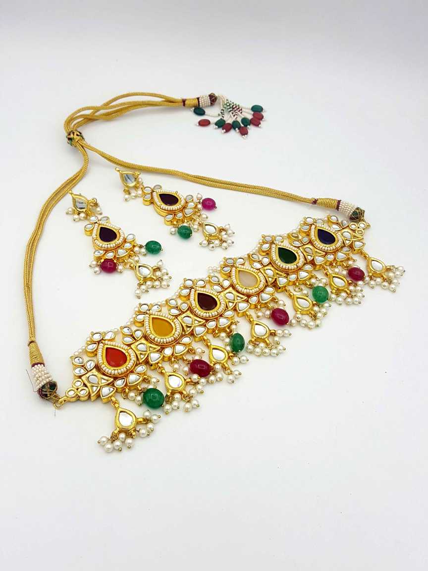NECKLACE EARRING in JADAU KUNDAN Style | Design - 16869