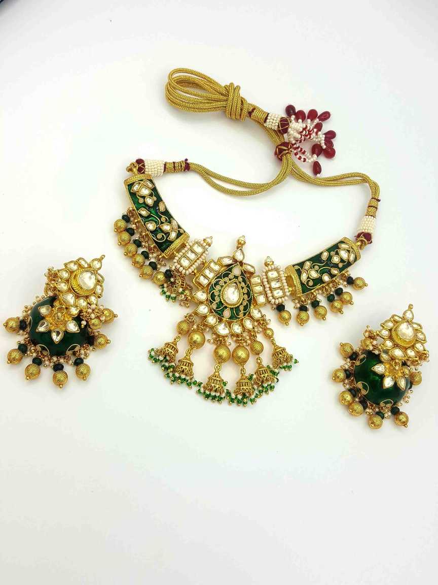 NECKLACE EARRING in JADAU KUNDAN Style | Design - 17510