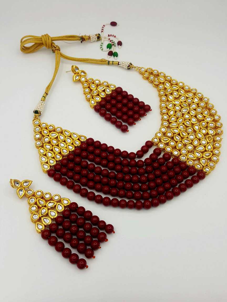 NECKLACE EARRING in JADAU KUNDAN Style | Design - 17515