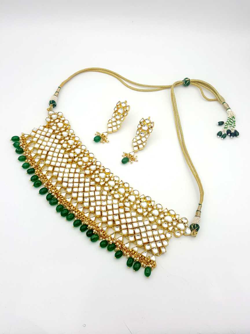 NECKLACE EARRING in JADAU KUNDAN Style | Design - 17771