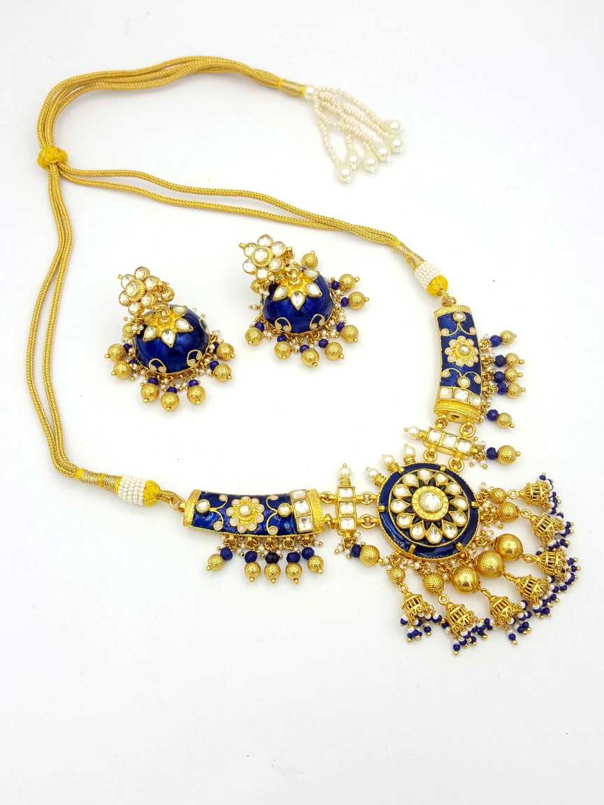 NECKLACE EARRING in JADAU KUNDAN Style | Design - 17924