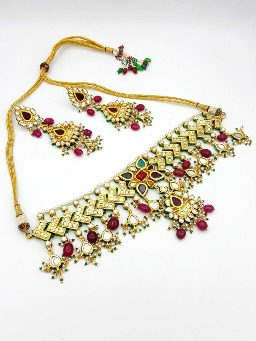 NECKLACE EARRING in JADAU KUNDAN Style | Design - 18157