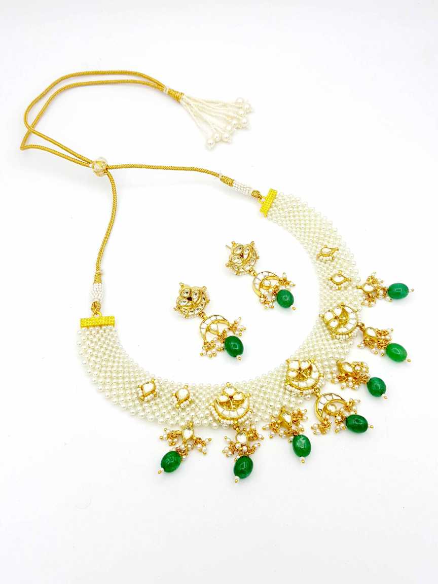 NECKLACE EARRING in JADAU KUNDAN Style | Design - 18325