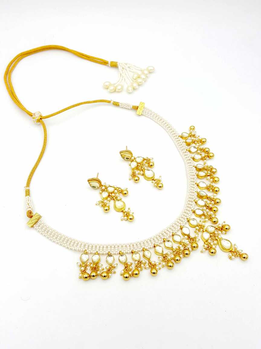 NECKLACE EARRING in JADAU KUNDAN Style | Design - 18326