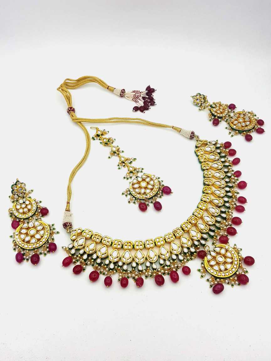 NECKLACE EARRING in JADAU KUNDAN Style | Design - 18362