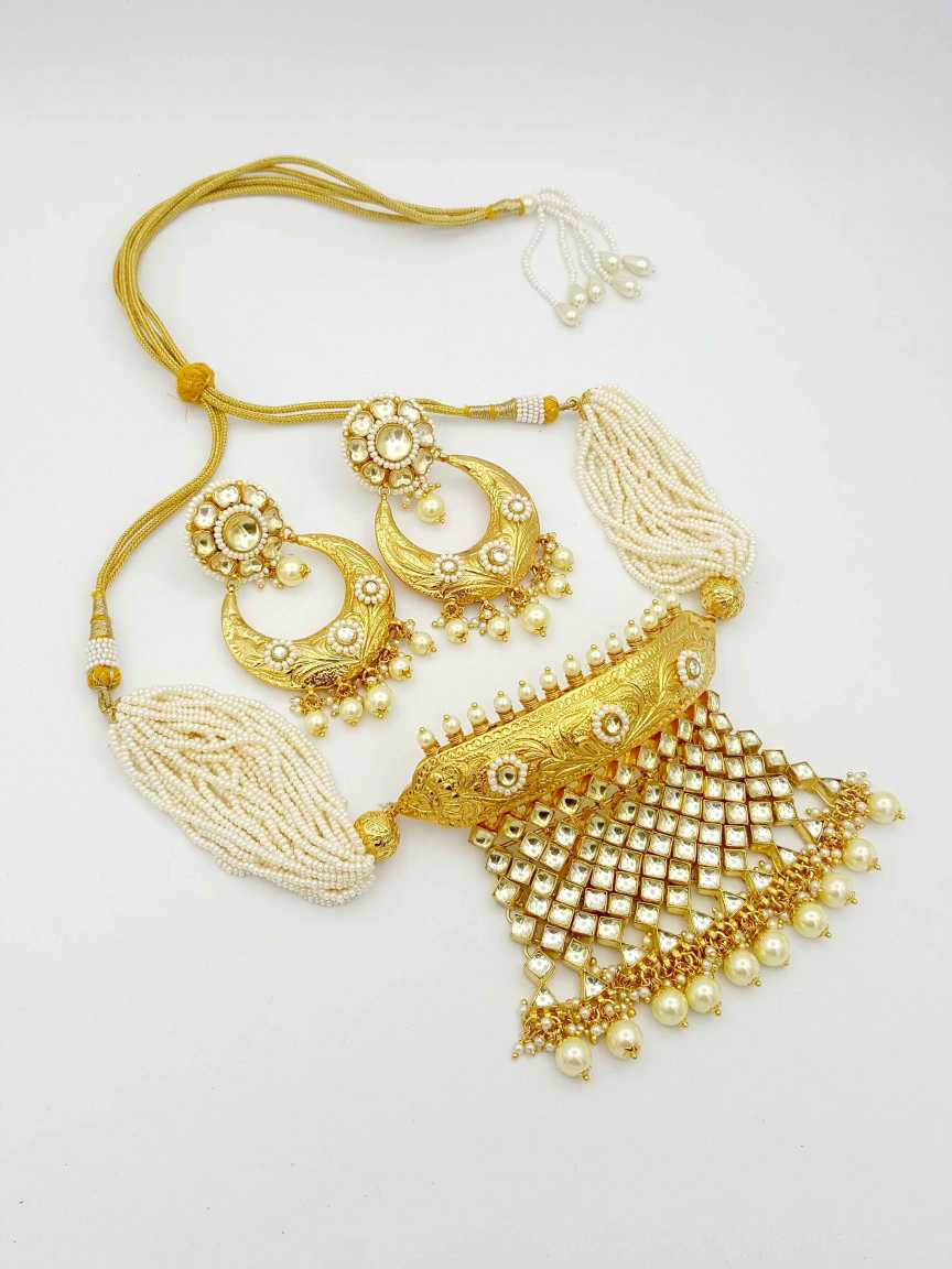 NECKLACE EARRING in JADAU KUNDAN Style | Design - 18510