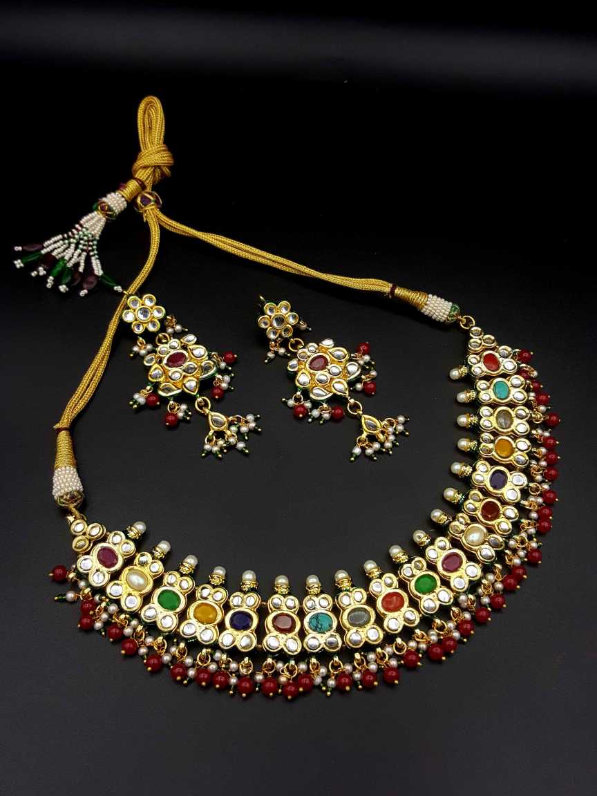 NECKLACE EARRING in JADAU KUNDAN Style | Design - 18658
