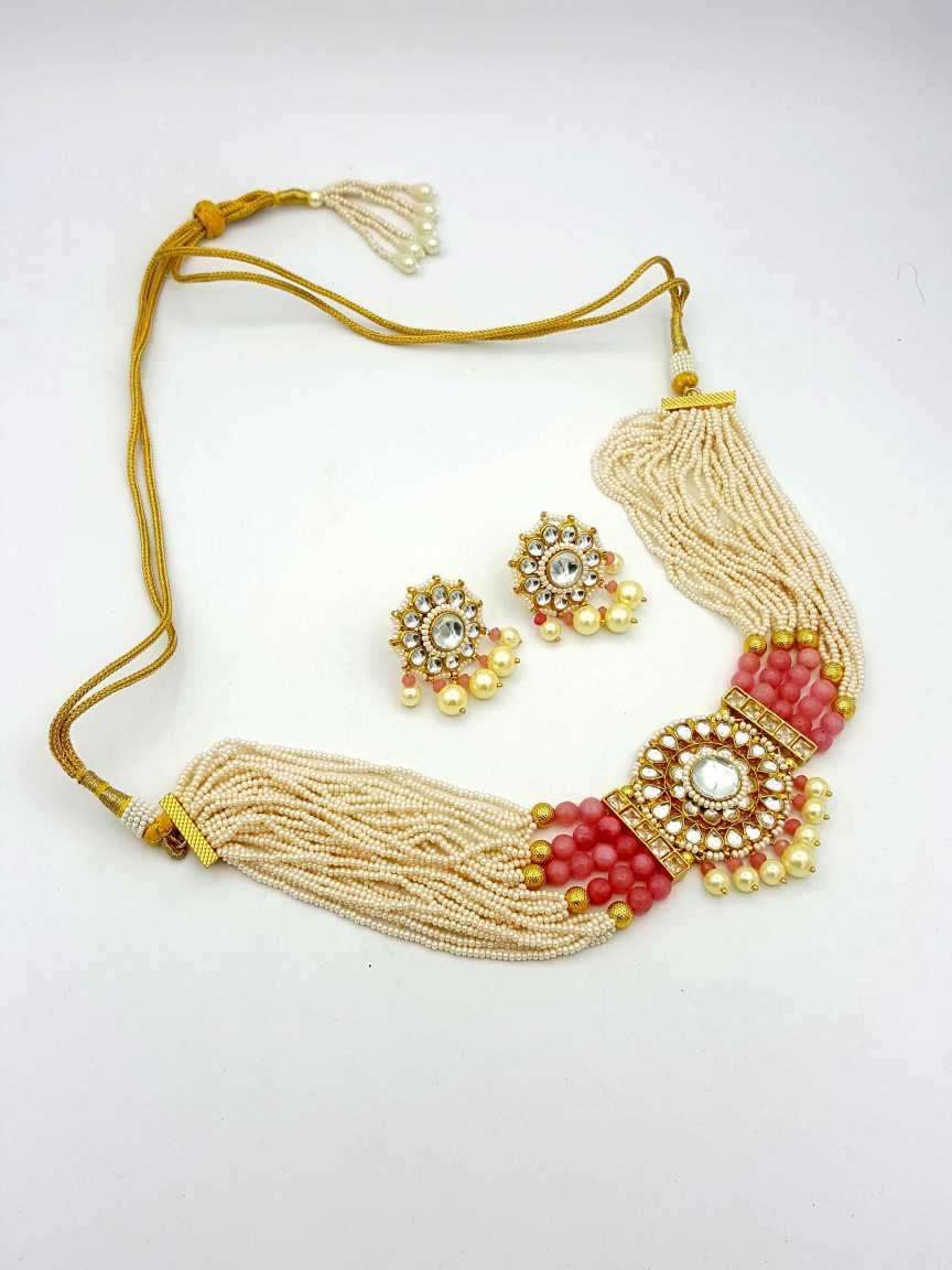 NECKLACE EARRING in JADAU KUNDAN Style | Design - 18698