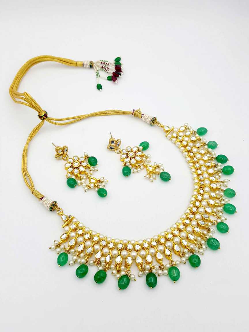 NECKLACE EARRING in JADAU KUNDAN Style | Design - 18775