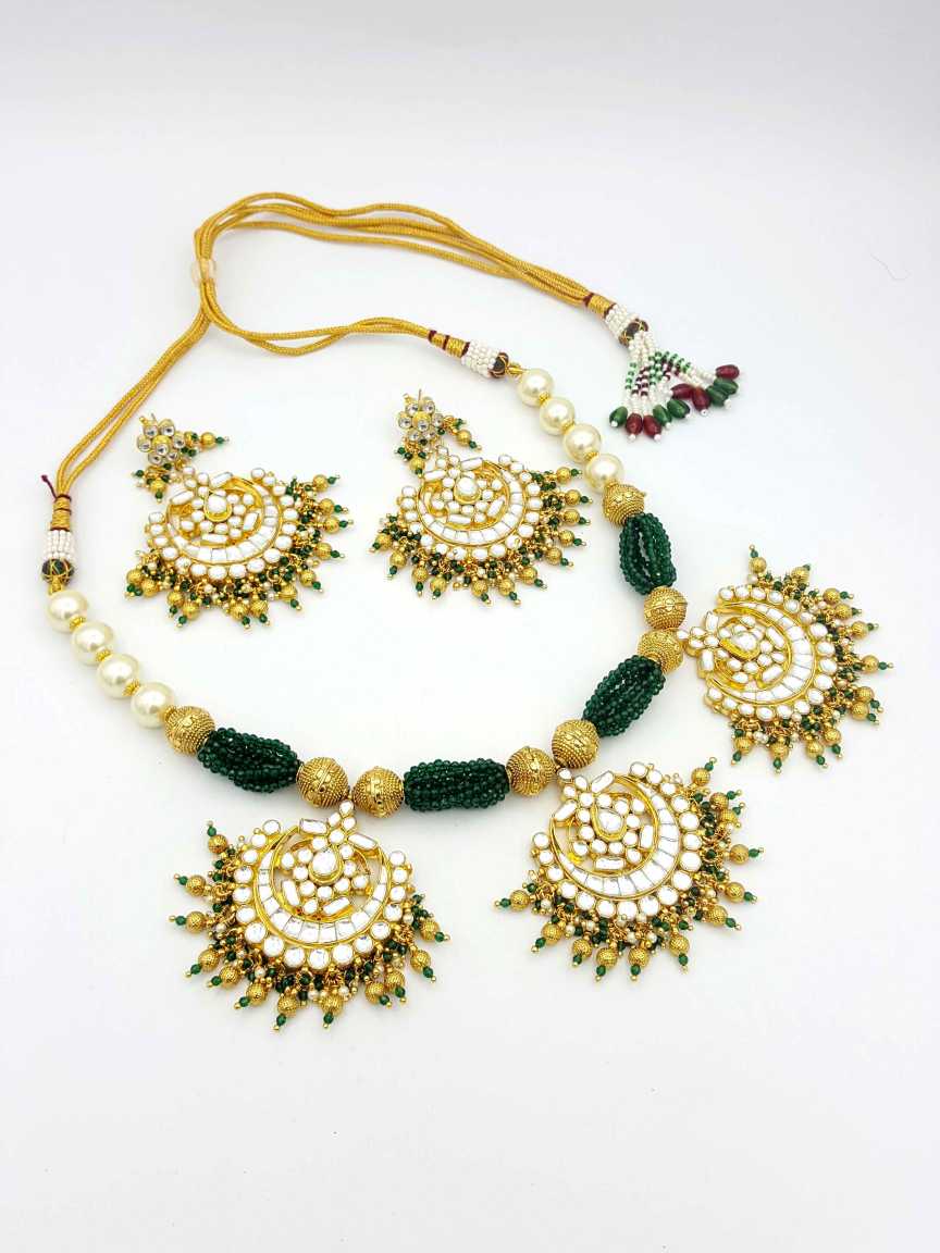 NECKLACE EARRING in JADAU KUNDAN Style | Design - 18827
