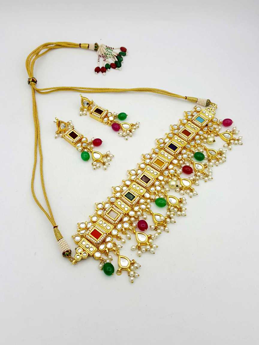 NECKLACE EARRING in JADAU KUNDAN Style | Design - 19143